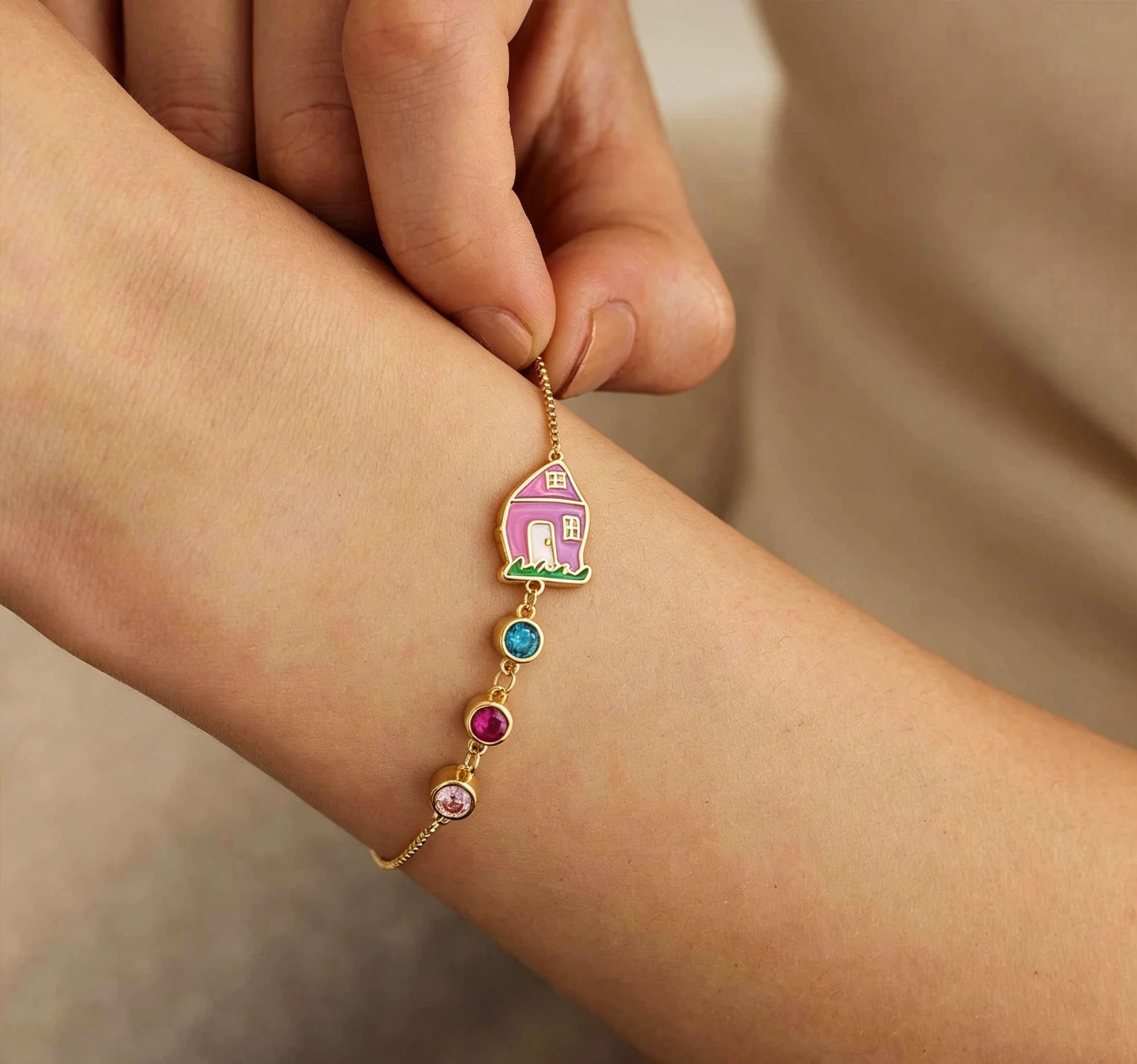 Custom Enamel Charm Bracelet