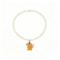 Child's Drawing Custom Enamel Charm – Pearl Bracelet