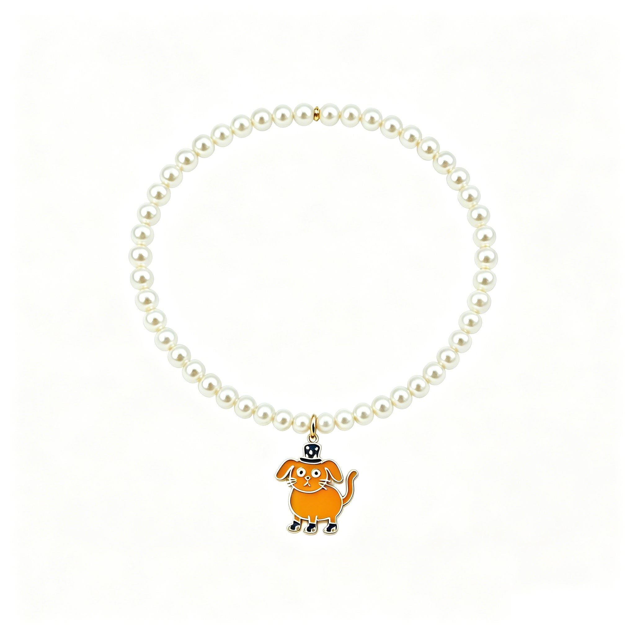 Child's Drawing Custom Enamel Charm – Pearl Bracelet