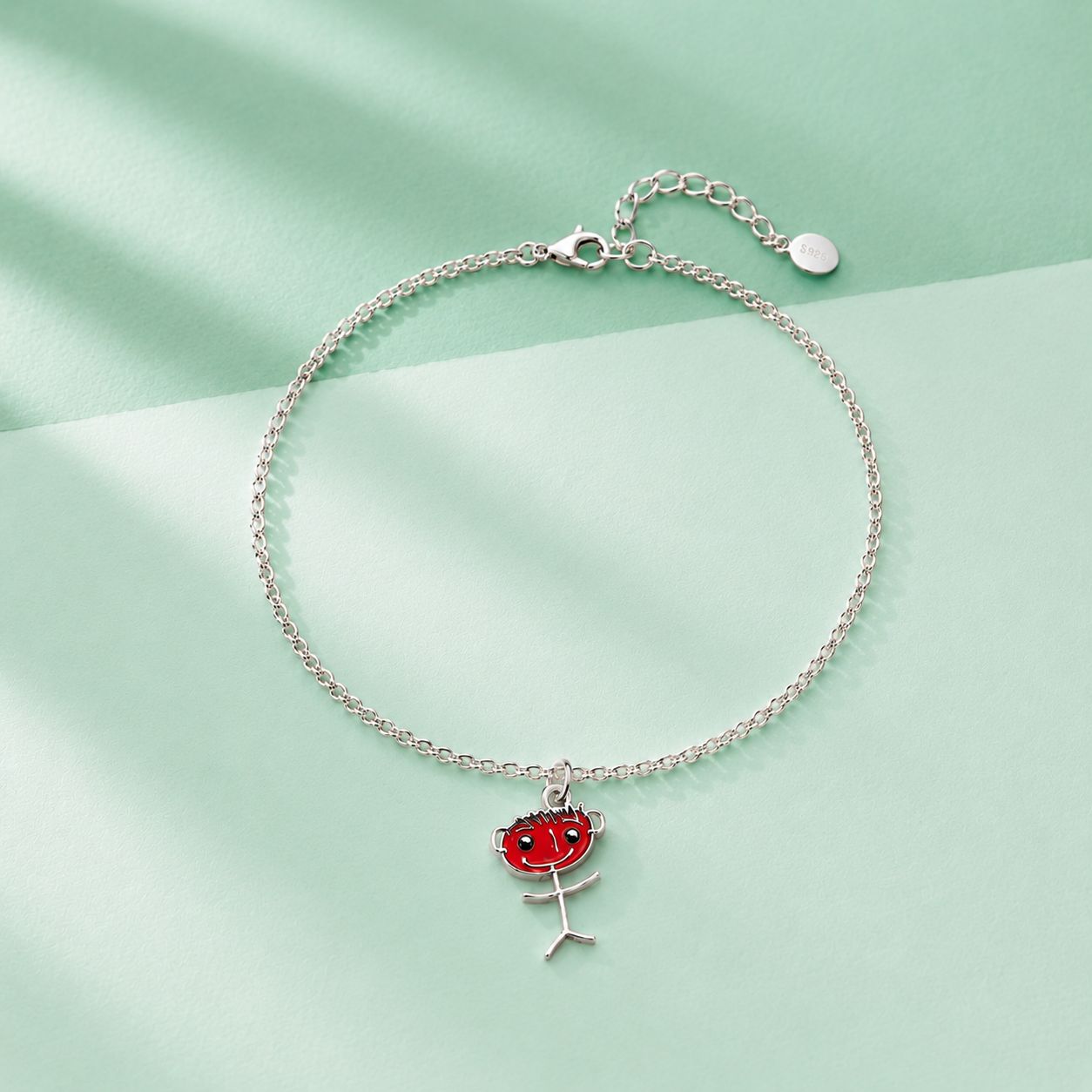 Child's Drawing Custom Enamel Charm – Silver Bracelet